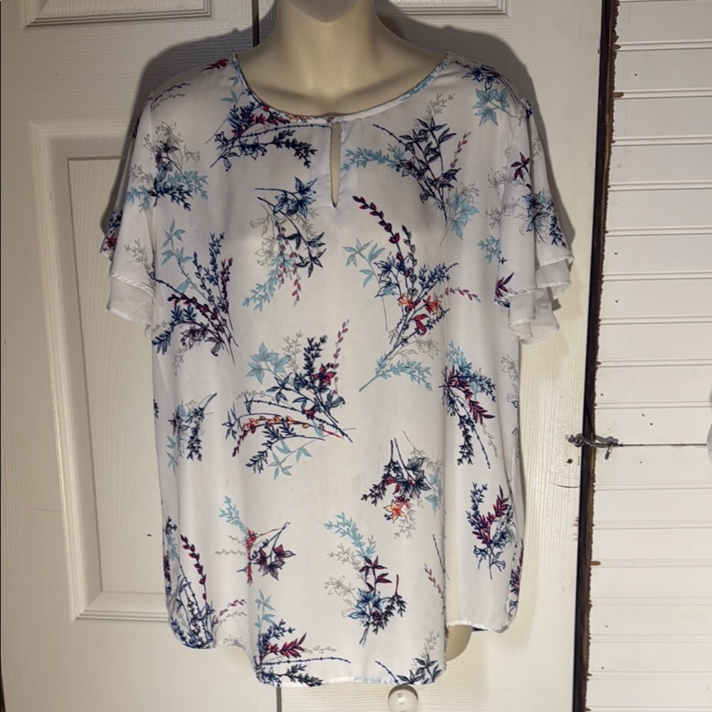 Van Heusen Cream Short Sleeve Relaxed Blouse